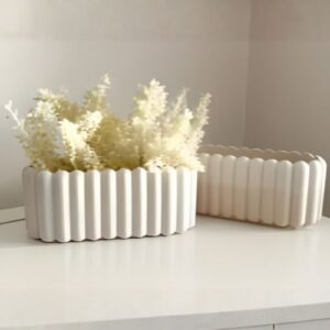 Oval Striped Holder / Planter